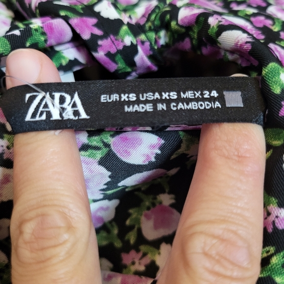 Zara NEW Purple Floral Pattern Sleeveless Causal Thick Straps Lightweight Top - Picture 8 of 16